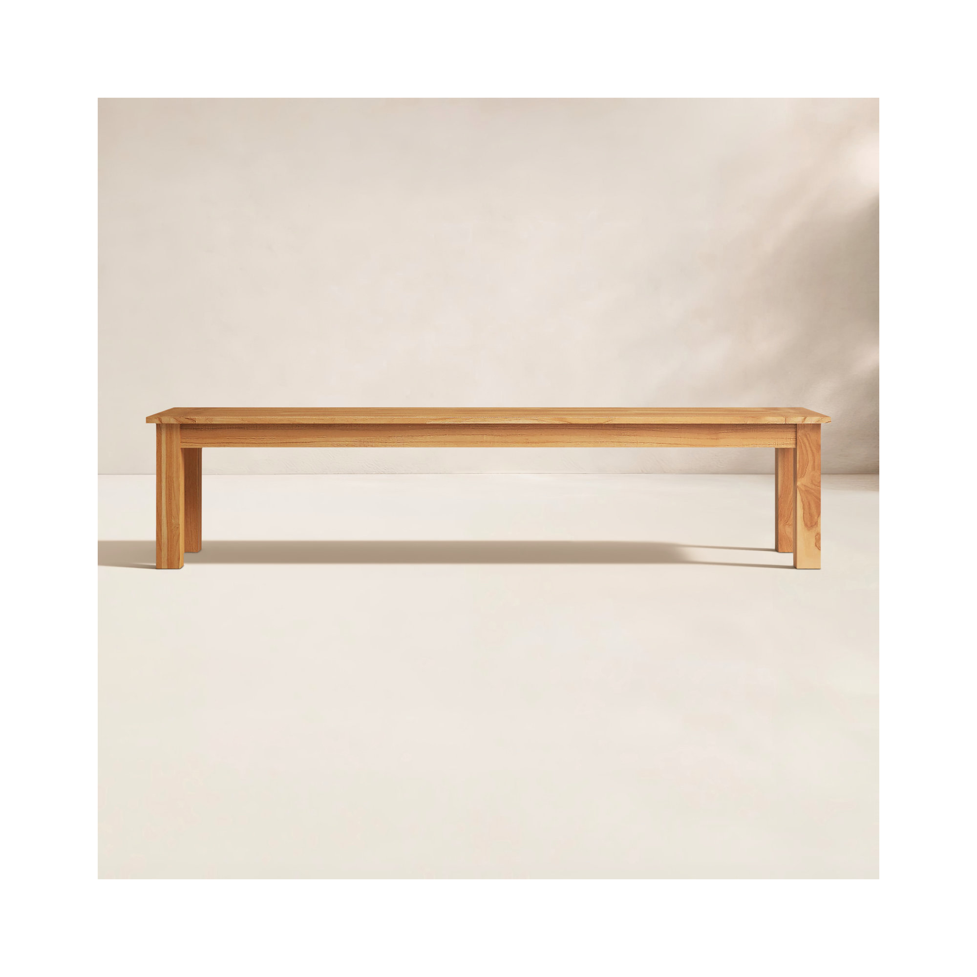 Magruder Outdoor Solid Teak Wood Picnic Bench