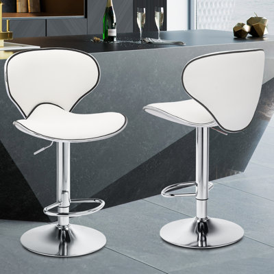 Adjustable Counter Height Bar Stools Swivel Barstools Dining Chairs with Footrest for Kitchen Island