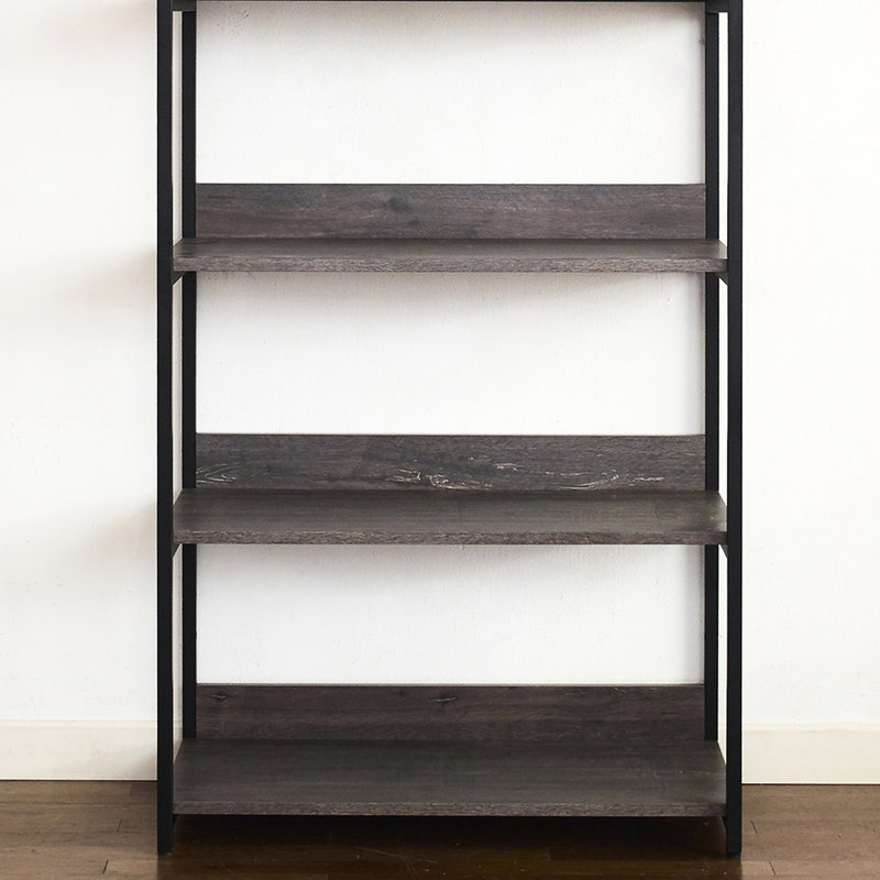 Unité de rangement rustique gris - tache d'eau 76,18 po Hauteur du garde-robe avec cadre en métal et profondeur en bois massif de 17,02 po