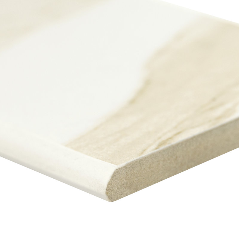 Ardena Vena Garniture de carrelage arrondi en porcelaine mate de 4 po x 24 po, Vena