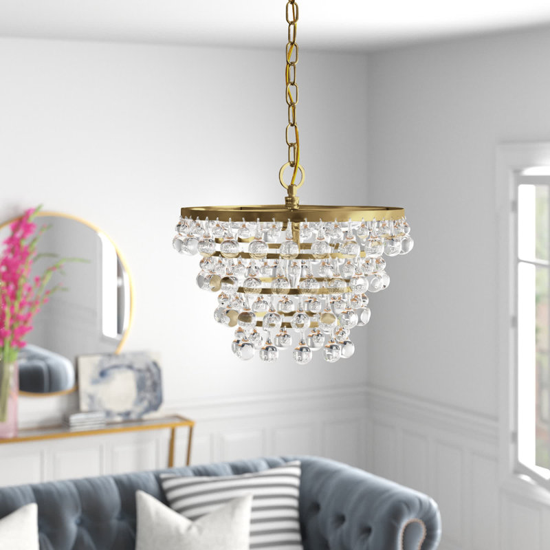 Lustre étagé unique Buckby, Laiton, 5 lumières, H 11,8 po x l 17 po x P 17 po