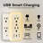 WBM SMART Multi Plug Outlet, 6-Outlet Extender with 2 USB Charging Ports, White
