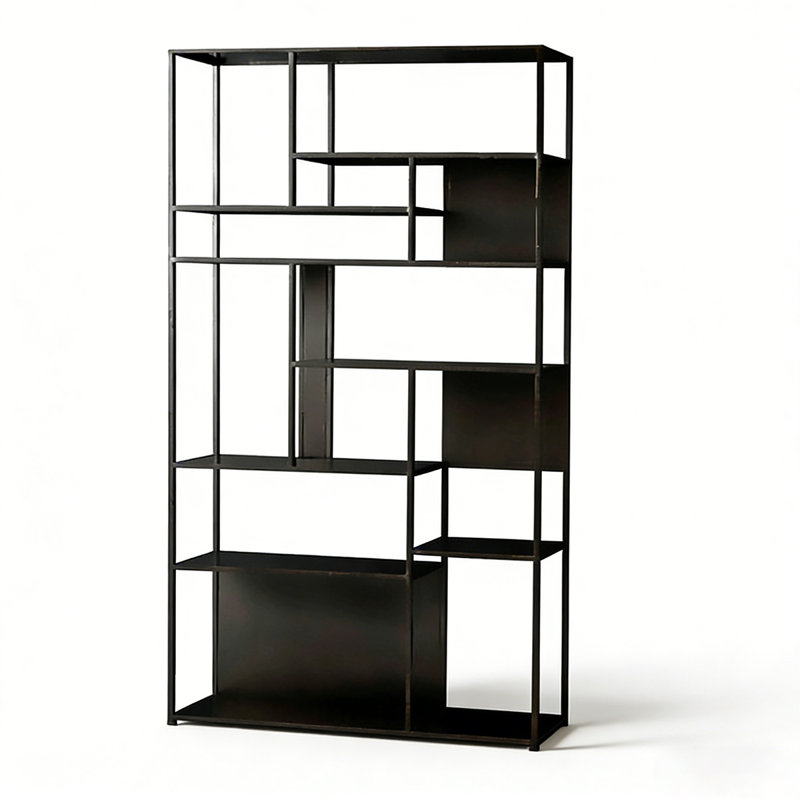 Bibliothèque ouverte en acier au carbone, H 70,9 po x l 35,4 po x P 11,8 po