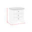 Table de chevet 3 tiroirs Aryion pour jeunes en brun et blanc