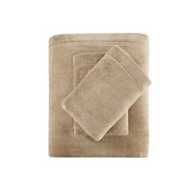 Taupe Twin Sheet - 100% For Softness And Relaxation, Brushed Both Sides, With Flat, Fitted Sheets Pillowcase, Elastic 16" Mattresses, Verified 3 Piece In , Soft Velvet On Includes Fits Up To Approved