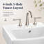 Lavabo carré sur pied en céramique blanche, 10 cm (4 po), 3 trous, style vintage classique