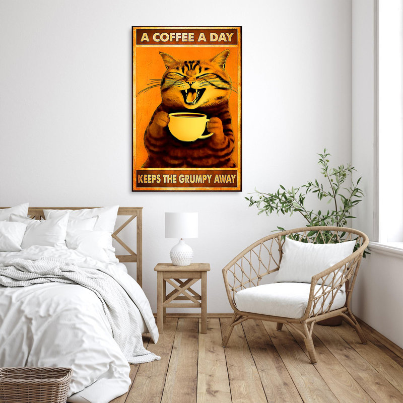 Impression sur toile Kristey A Coffee A Day Keeps The Grumpy Away, H 36 po x l 24 po x P 1,25 po