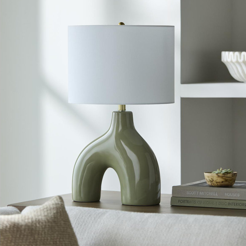 Arlis Ceramic Table Lamp, Green