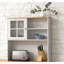 Large Countertop Kitchen Pantry Cabinet,Freestanding Storage Cabinet With Hutch,Glass Doors And Adjustable Shelves