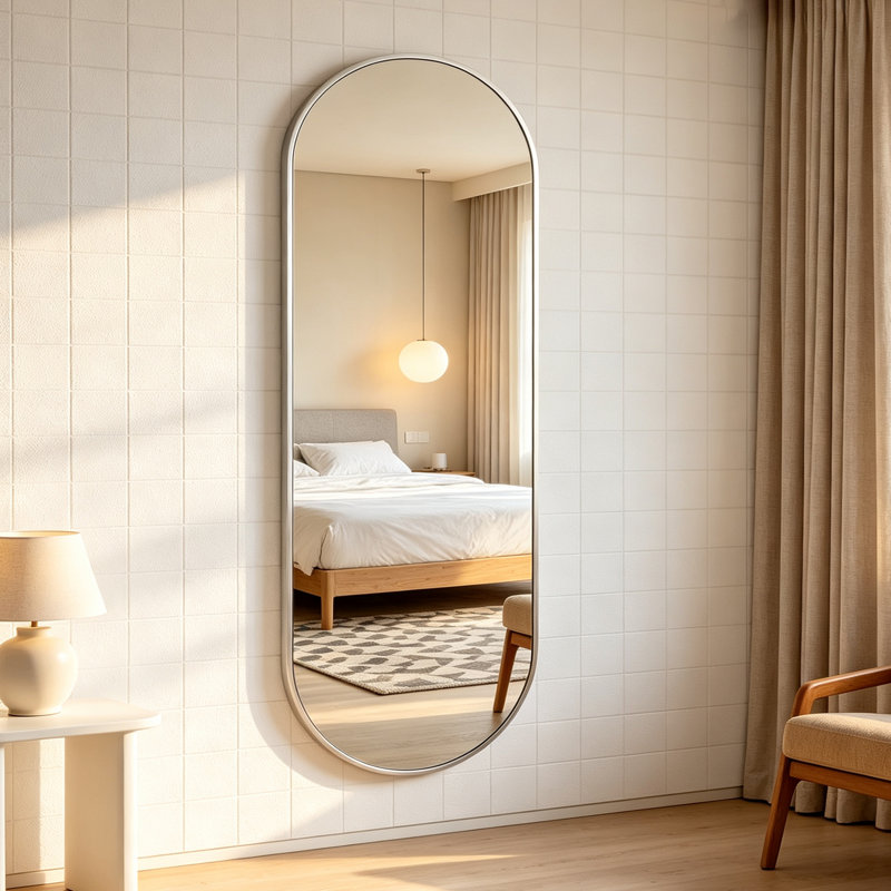 Miroir mural ovale pleine longueur, 65" H x 22" W