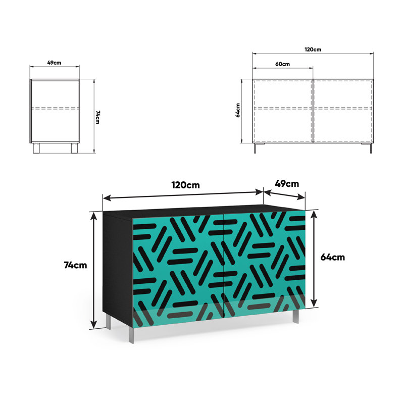 Harlym 2 - Door Standard Accent Cabinet, Green