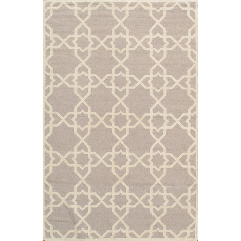 Flatweave Wool Geometric Indoor Rug, Rectangle 4' x 6'