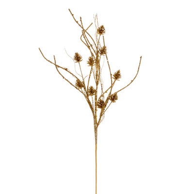 Primrue 32" Mini Pinecone Twig Glitter Spray, 6 per bag.