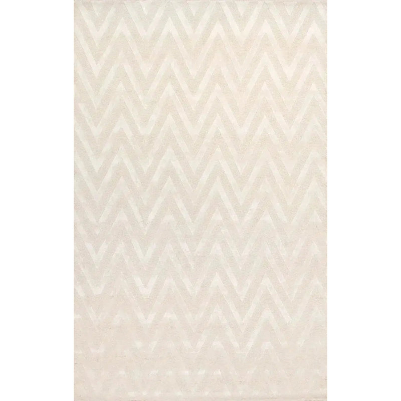 Chevron Area Rug in Ivory