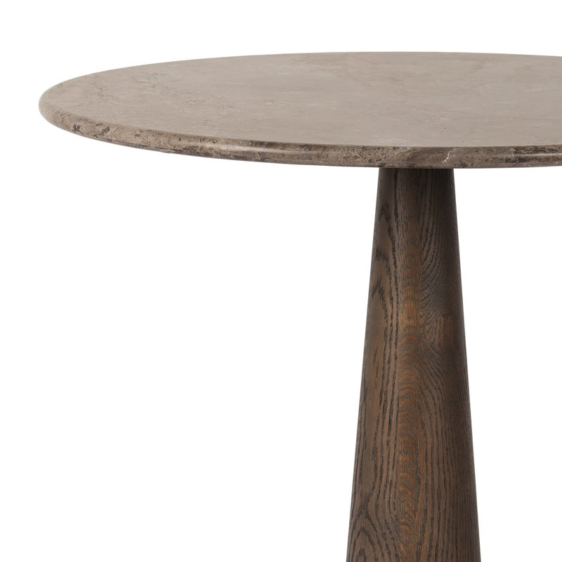 Table de salle à manger Beverly, Marbre gris chaud / chêne brun, H 36,5 po x L 32 po x l 32 po