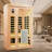 Low-EMF 2-Person Hemlock Wood Far-Infrared Indoor Sauna Room with Heated Glass Door