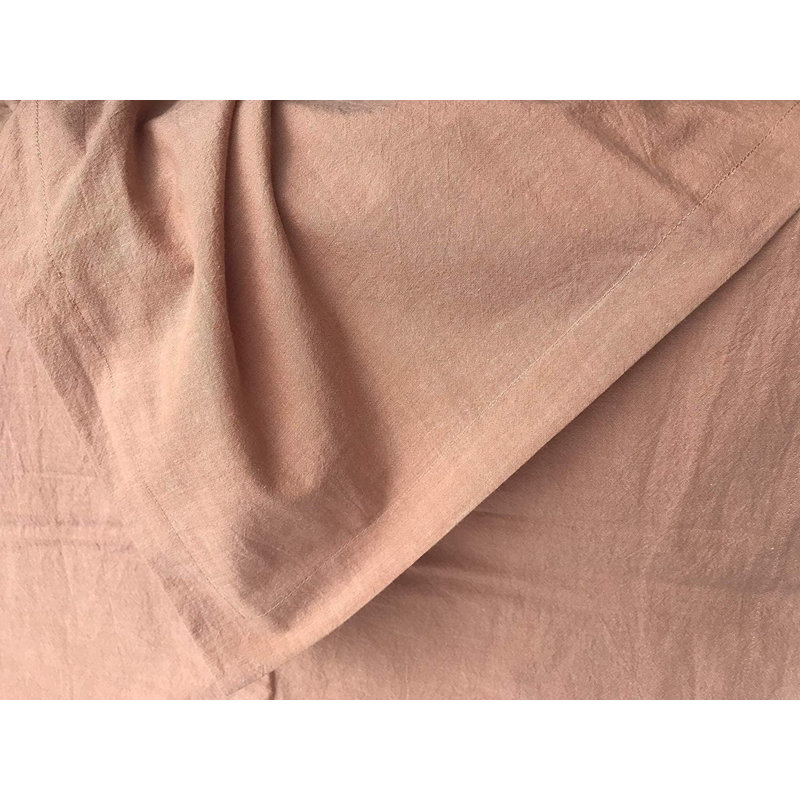 Stonewashed Cotton Solid Color Duvet Cover Set, Queen