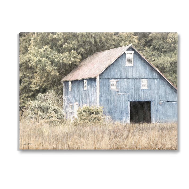 «Rustic Blue Barn», art mural par Lori Deiter, H 36 po x l 48 po