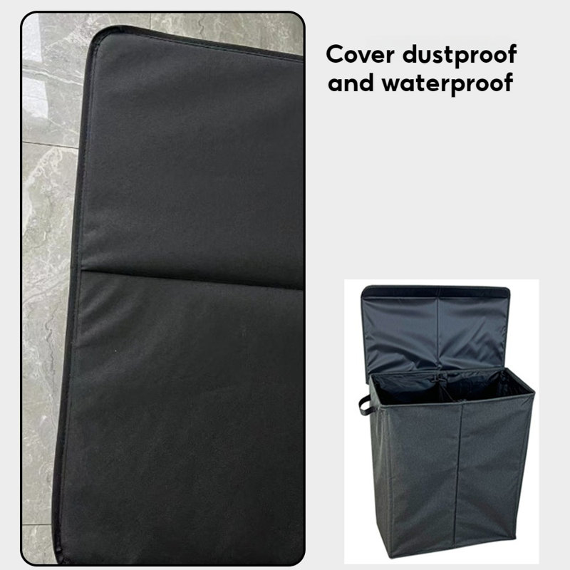 Double panier à linge avec couvercle et sacs à linge amovibles