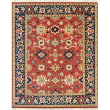 Coral Hand-Knotted Wool High Low Texture Geometric Modern Contemporary Carpet Rug