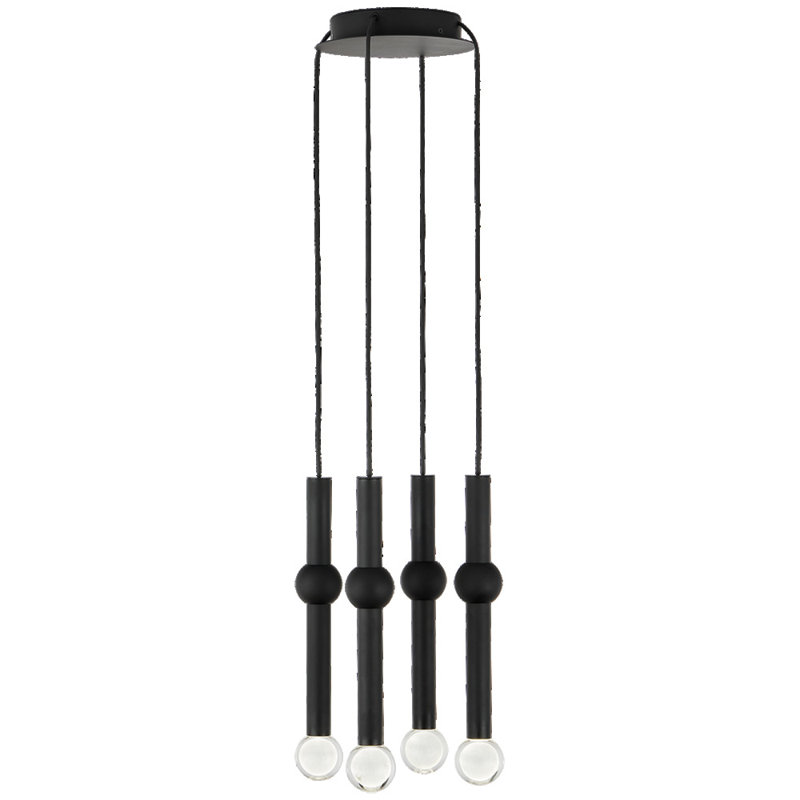 Guyed 4 - Light LED Pendant, Nightshade Black
