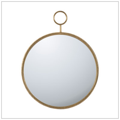 Circle Wall Mirror With Metal Frame, Accent Mirror For Living Room, Entryway, Office