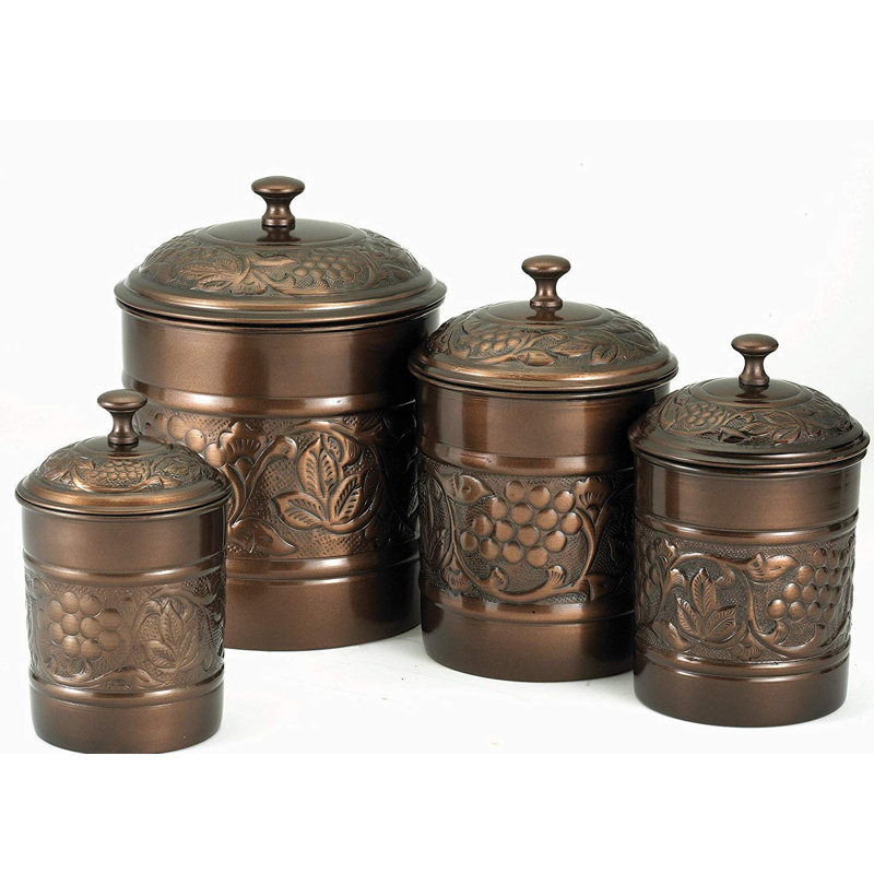 Metal Jar, 1 QT, 5.5" H x 4" W x 4" D