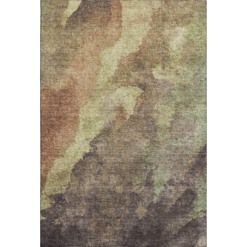 Premium Machine Washable Mundell Abstract Rug, Rectangle 9' x 12'