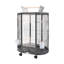 Cage ovale de 76 cm (30 pouces) avec roulettes, en acrylique et en fer, pour perroquets et calopsittes.-136215569