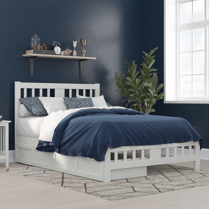 Yarelie Slat Storage Bed, Full, White