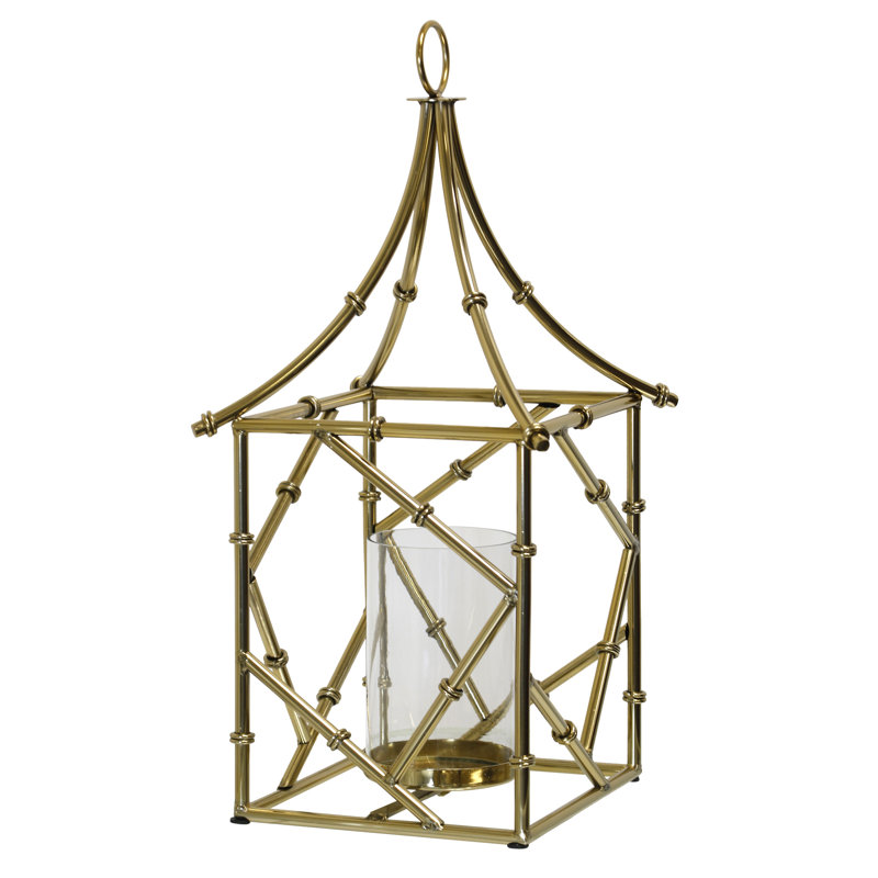 Porte-bougie doré doré