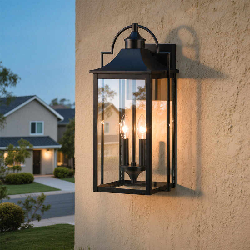 2-light Outdoor Wall Lantern with Clear Glass