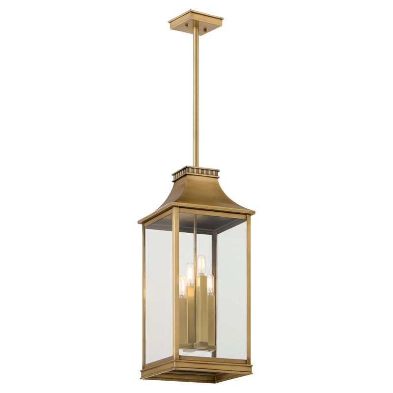 Salem 4 - Light Solid Brass Dimmable Lantern Square / Rectangle Chandelier