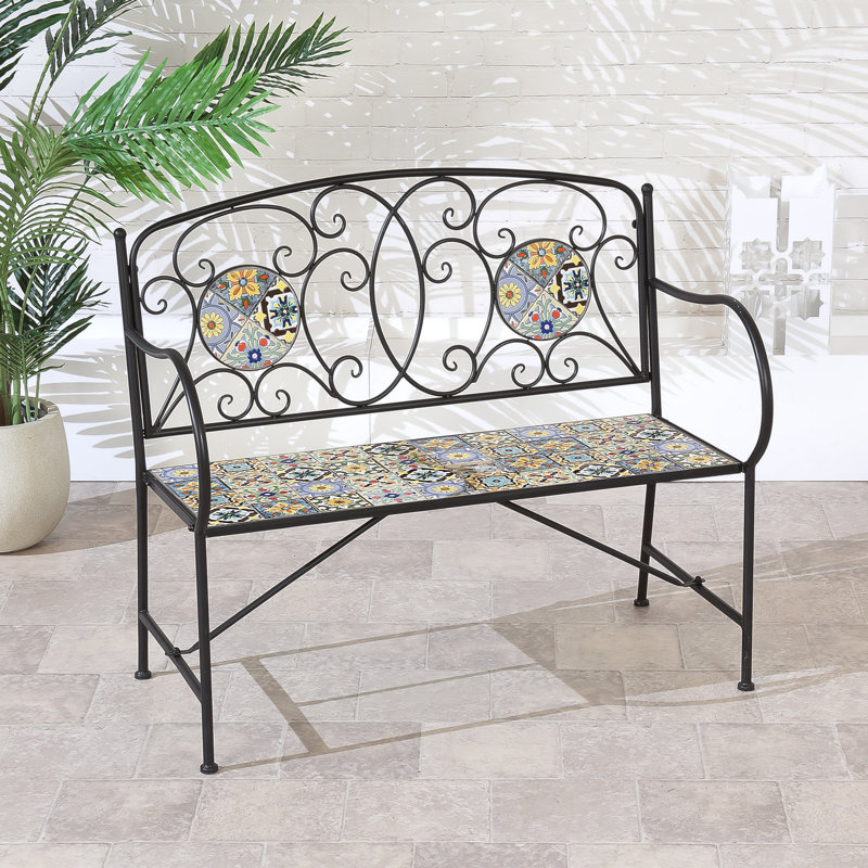 Majorelle 2 Seat Mosaic Bench
