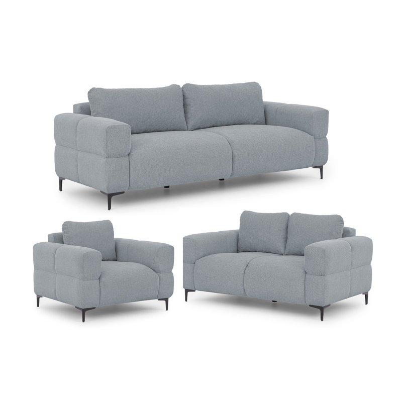Cardea 3 - Piece Living Room Set, Grey