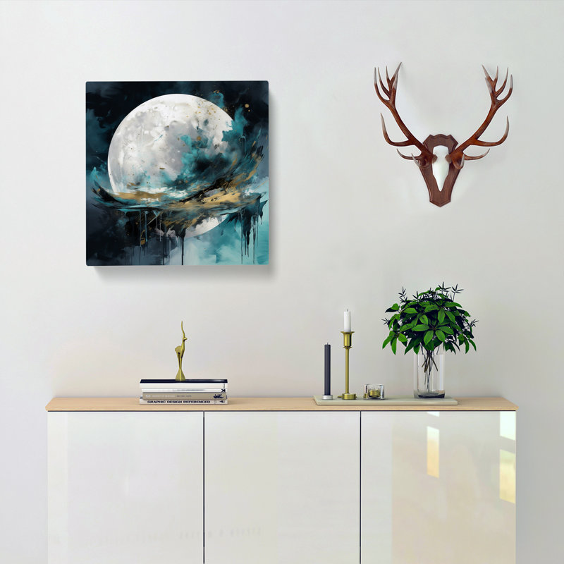 Moon Abstract Art No.1 - Wrapped Canvas, 50cm H x 50cm W