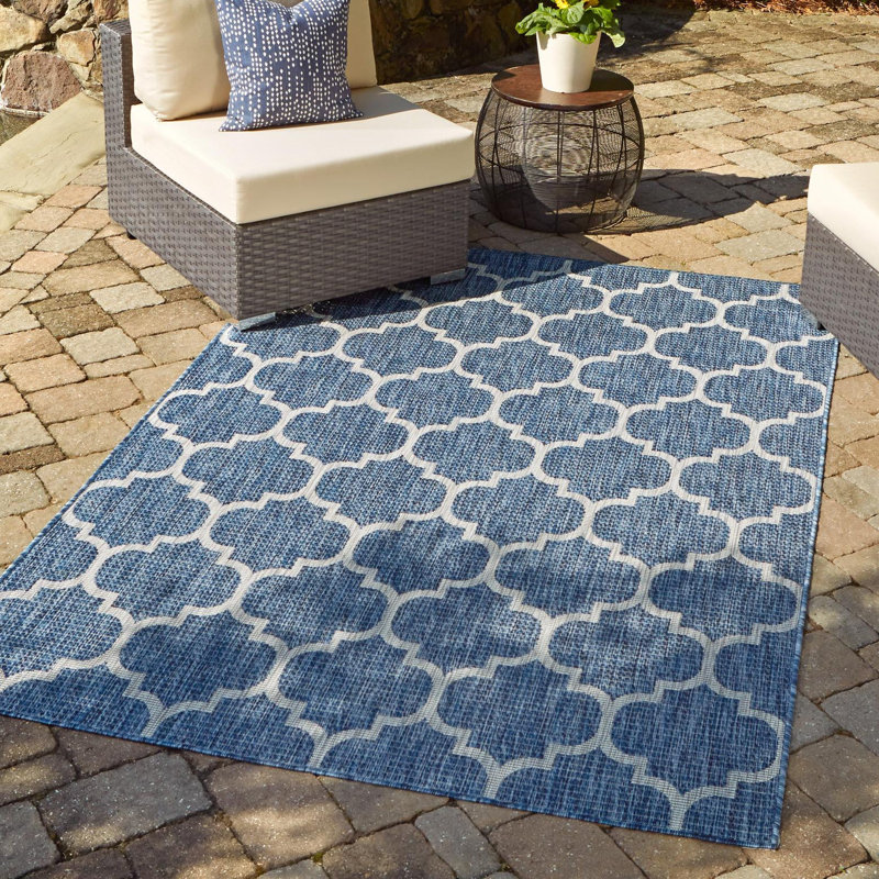 Suffolk Blue Indoor/Outdoor Area Rug, Rectangle 2' x 3'1"