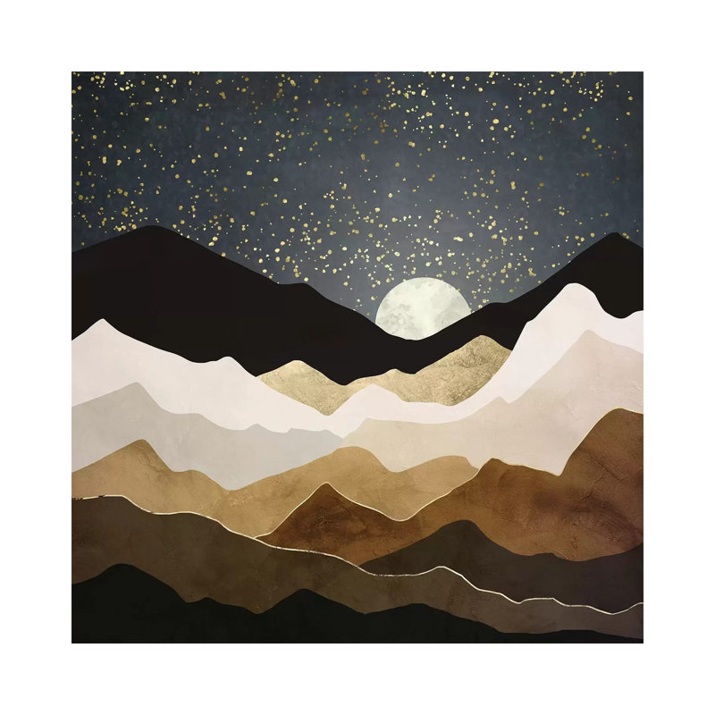Golden Stars - Print on Canvas, 30.48 cm H x 30.48 cm W, No Framed