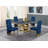 Andorra White Marble Dining Set with Velvet Side Chairs-1393641960-1393641961-1393641966