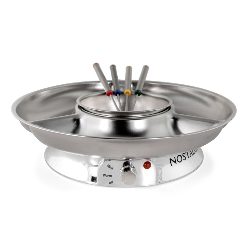 Ensemble de fondue électrique 10 onces Nostalgia NDFP4SS6A, acier inoxydable