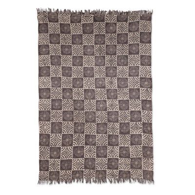 Tapis bronze en coton kilim fait main géométrique Pietro