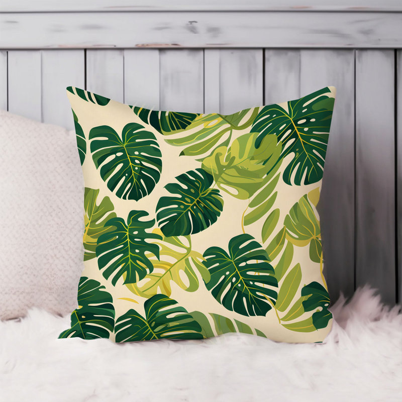 Botanical Monstera Leaves Pattern I Tropical, 18"H x 18"W