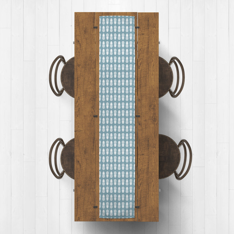 Mcintosh Geometric Table Runner, 90" L x 16" W, Blue, Geometric 1