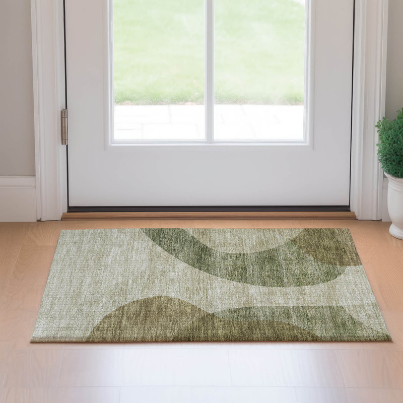 Premium Machine Washable Arnette Beige Rug, Rectangle 1'8" x 2'6"