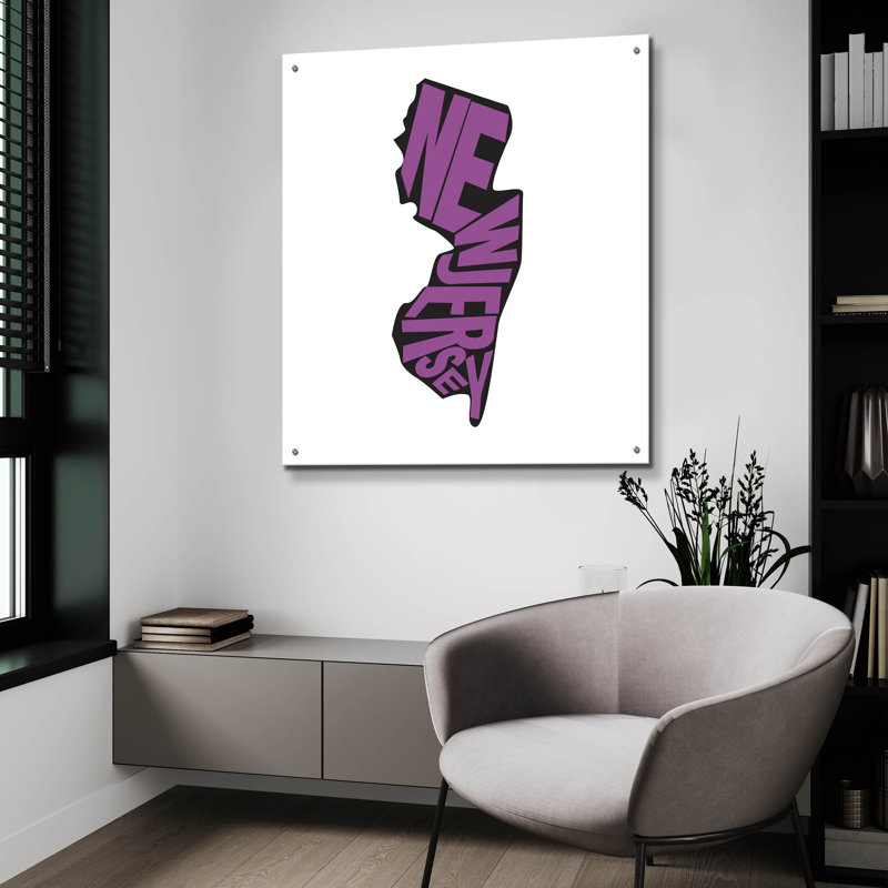  «New Jersey 2» par Art Licensing Studio, art mural en verre acrylique, 36 po x 36 po, H 36 po x l 36 po