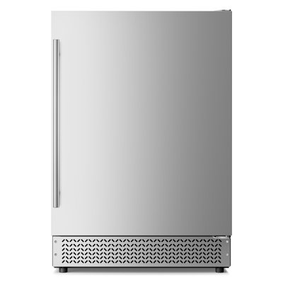 VUSHINE 180-Can Outdoor Under Counter Beverage Refrigerator, 24" Built-In or Freestanding, Round Handle