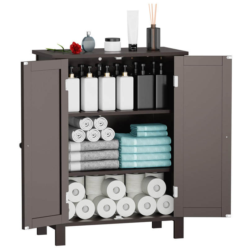 Brandice Freestanding Bathroom Cabinet, Brown