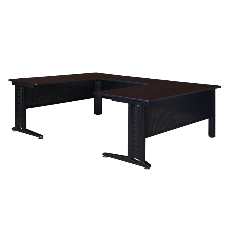 Nevjana Fusion U Shape Desk Shell, Gray, 29" H x 66" W x 102" D, 48"