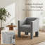 Fauteuil d'appoint moderne avec accoudoirs fermés et revêtement en chenille