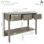 Console classique 37,5 po avec tiroirs et boutons argentés Quwanna, gris tonnerre